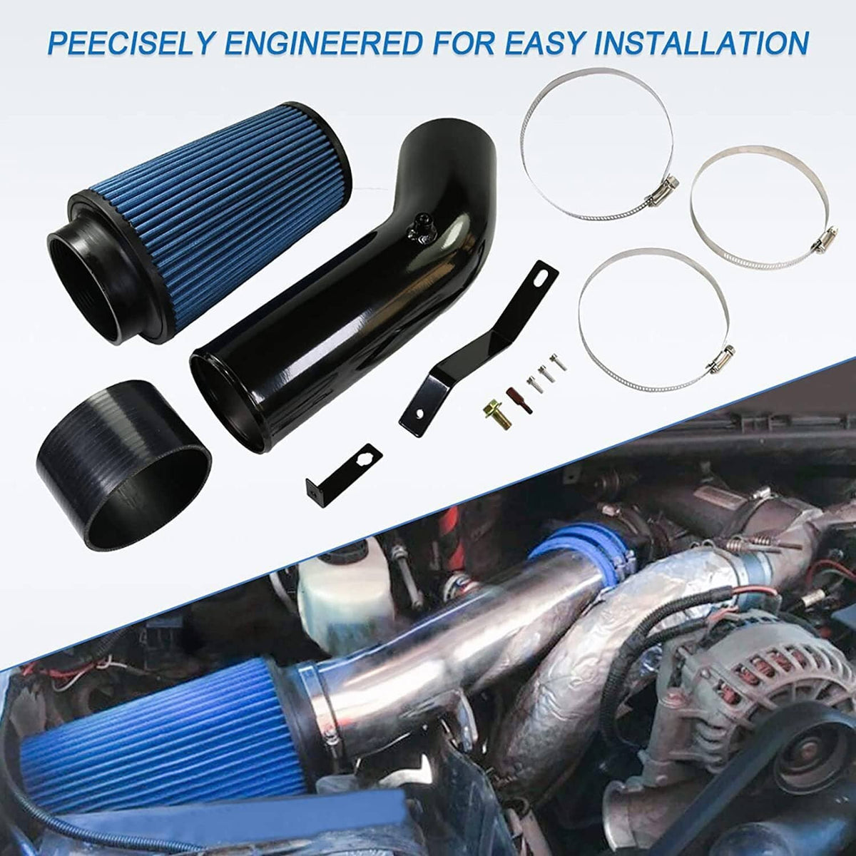Solidspare Cold Air Intake Tube & Filter For 1999-03 Ford F250 F350 F450 F-250 7.3L Diesel