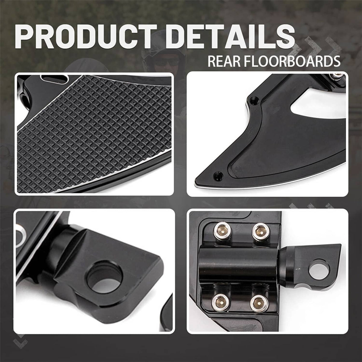 Solidspare For Harley Road Electra Street Glide Front Driver + Rear Passenger Floorboards