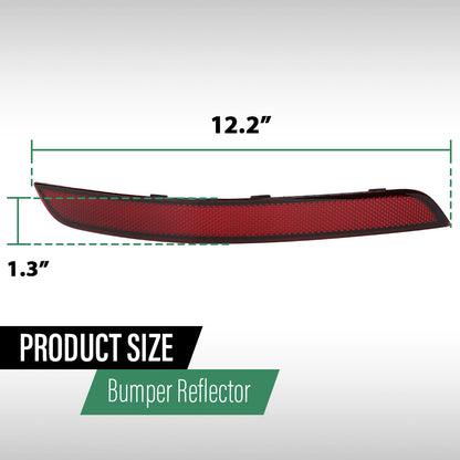 Solid Spare Fit For 2013-2015 Mercedes-Benz GLK300 GLK350 Rear Bumper Reflector Left+Right