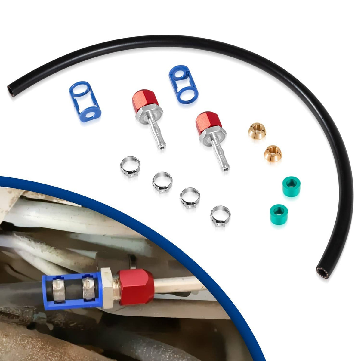 Solidspare 800-673 A/C Line Splice Kit for 5/16” Line With No.6 Hose, Line to Hose Repair