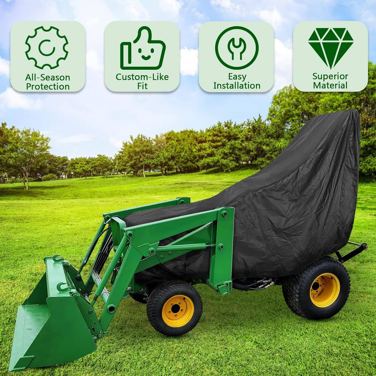 Solidspare LP95637 Classic Accessories Tractor Cover for John Deere Compact Utility Tractor