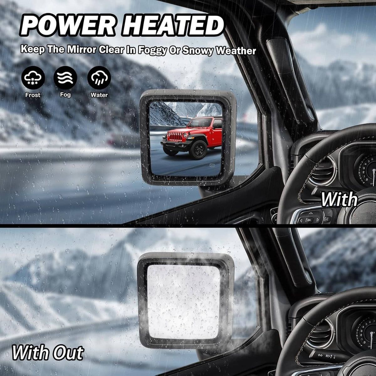 Solidspare Left Driver Side Power Heated Mirror Rear For 2018-2024 Jeep Wrangler Gladiator