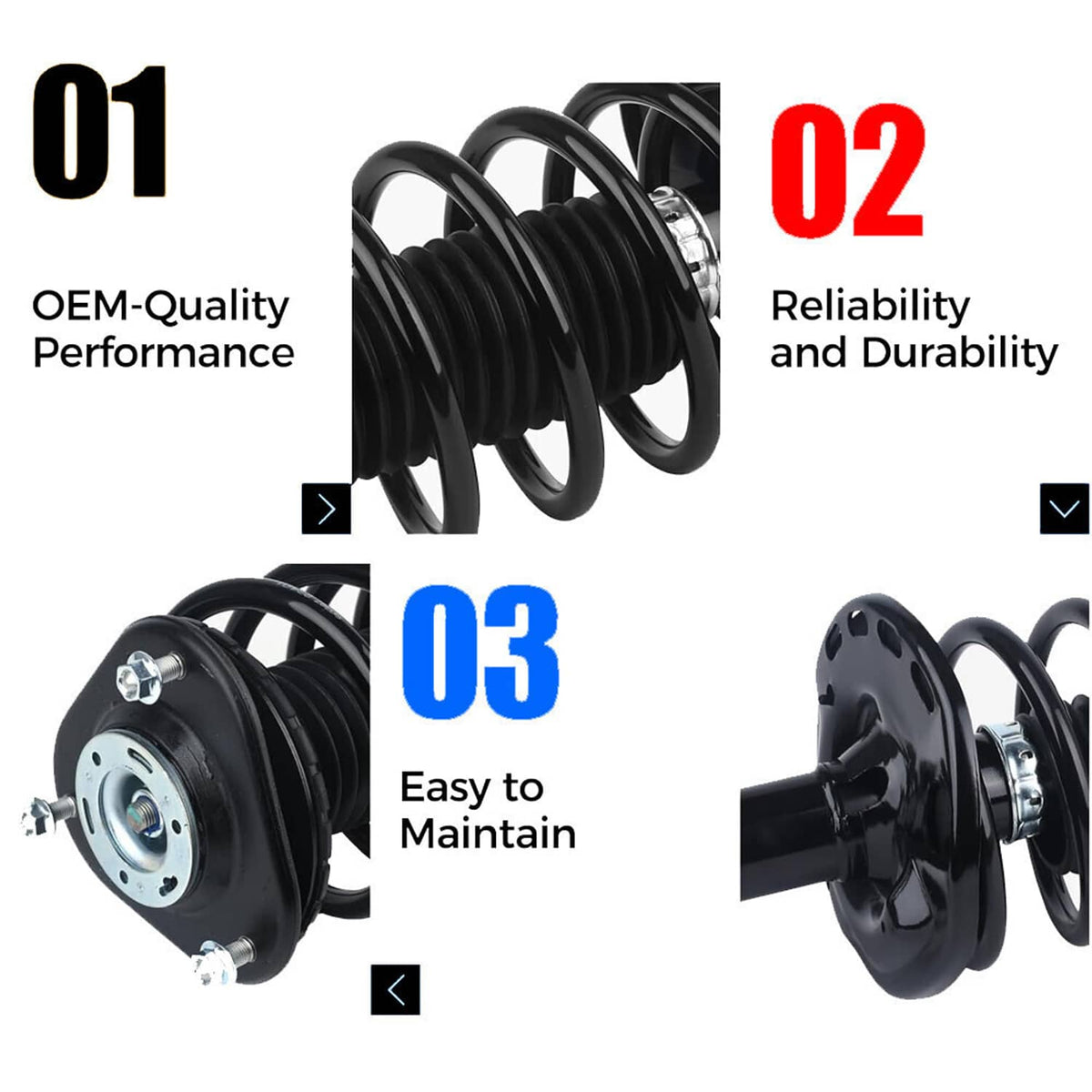 Solidspare Set Front Complete Struts Shocks & Coil Springs For 2010-2015 Toyota Prius 1.8L
