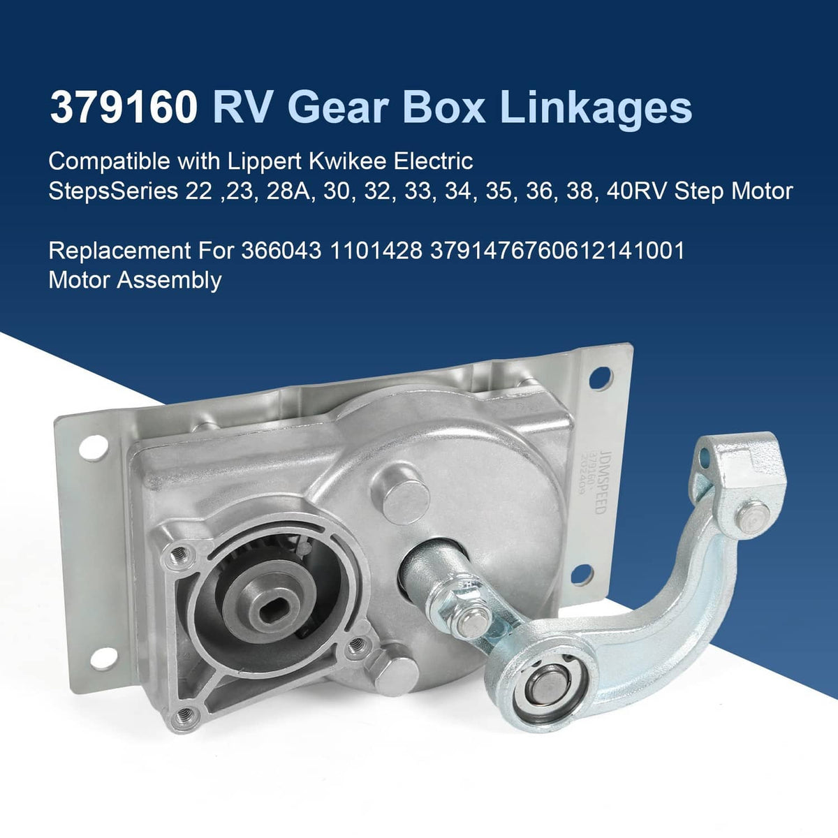 Solidspare RV Gear Box Linkage w/ Motor for Kwikee Electric Steps For 1101428 366043 379147