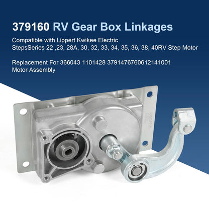 Solidspare RV Gear Box Linkage w/ Motor for Kwikee Electric Steps For 1101428 366043 379147