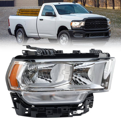 Solidspare For 2019-2024 Ram 2500 3500 Halogen Chrome Headlight Assy Right Passenger Side