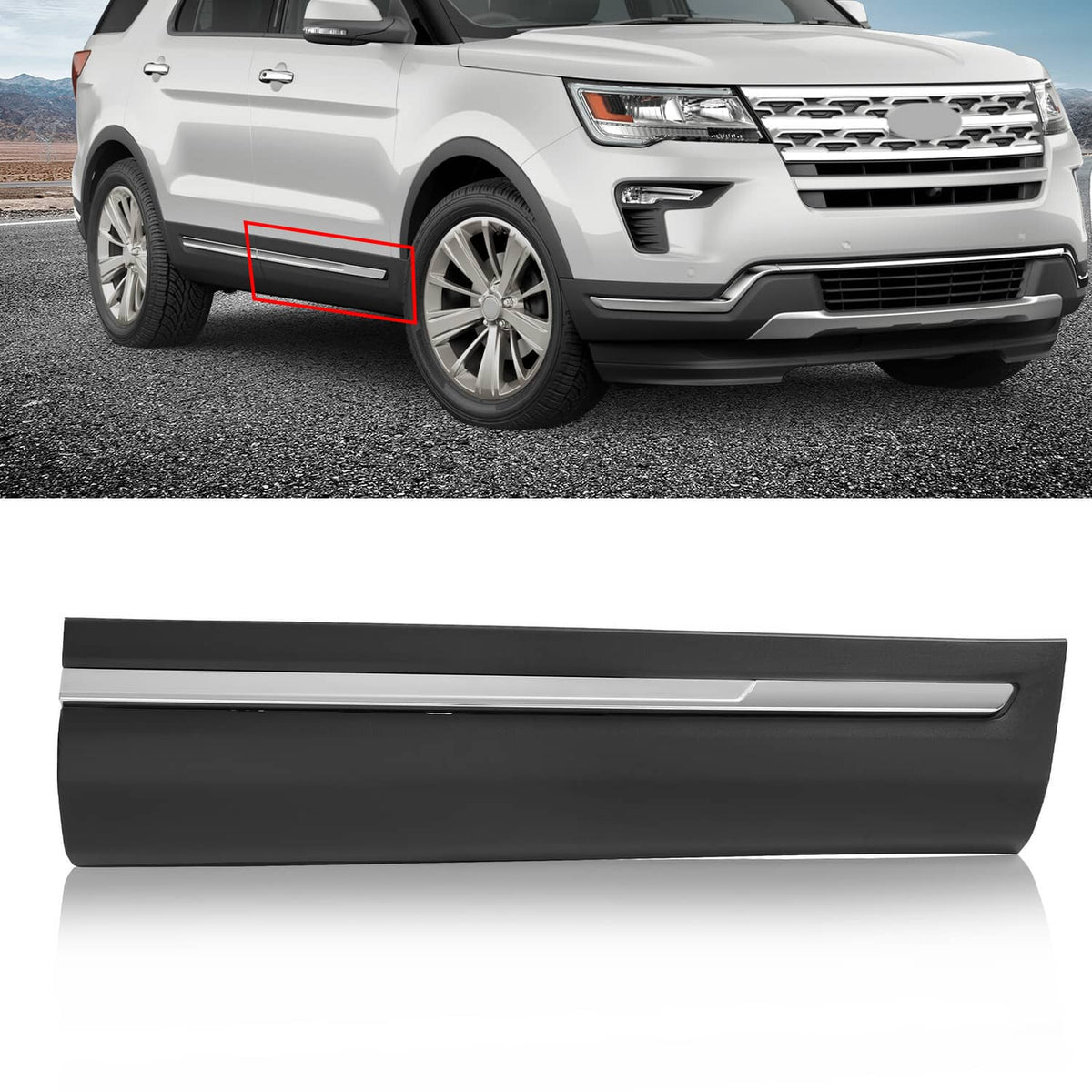 Solid Spare Door Body Side Lower Molding Trim Front Right RH For Ford Explorer 2016-2019