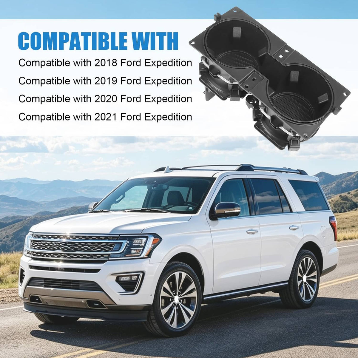 Solidspare Front Center Console Cup Holder JL1Z-7813562-AA For 2018-2021 Ford Expedition