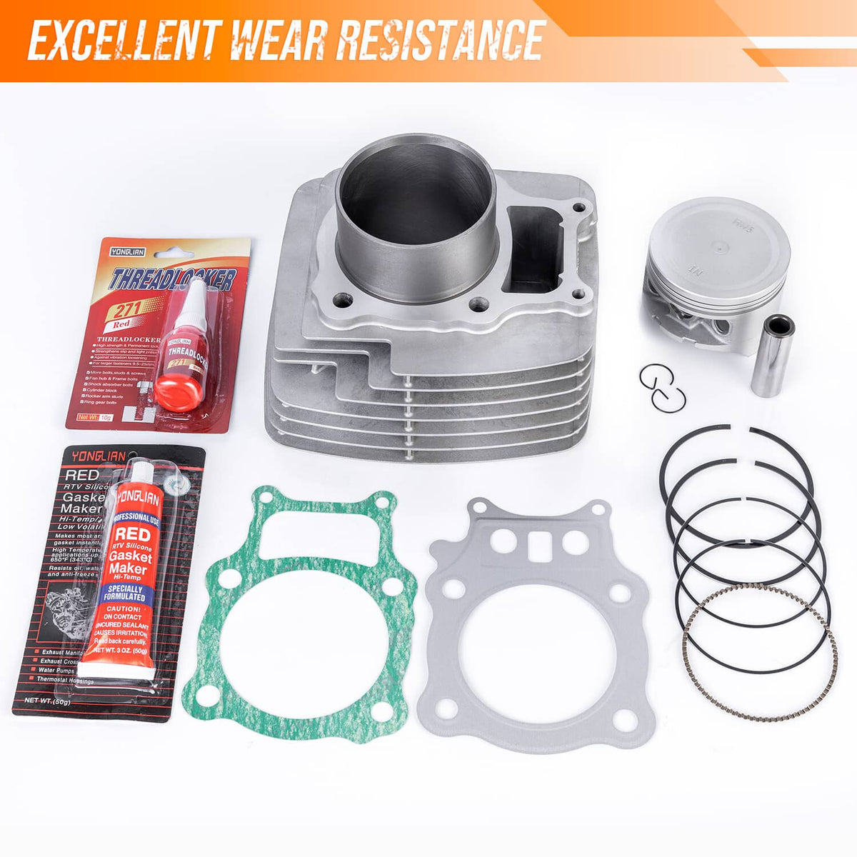 Solidspare Cylinder Piston Gasket Kit fits for Honda Rancher TRX350 2000-2006 12100-HN5-670