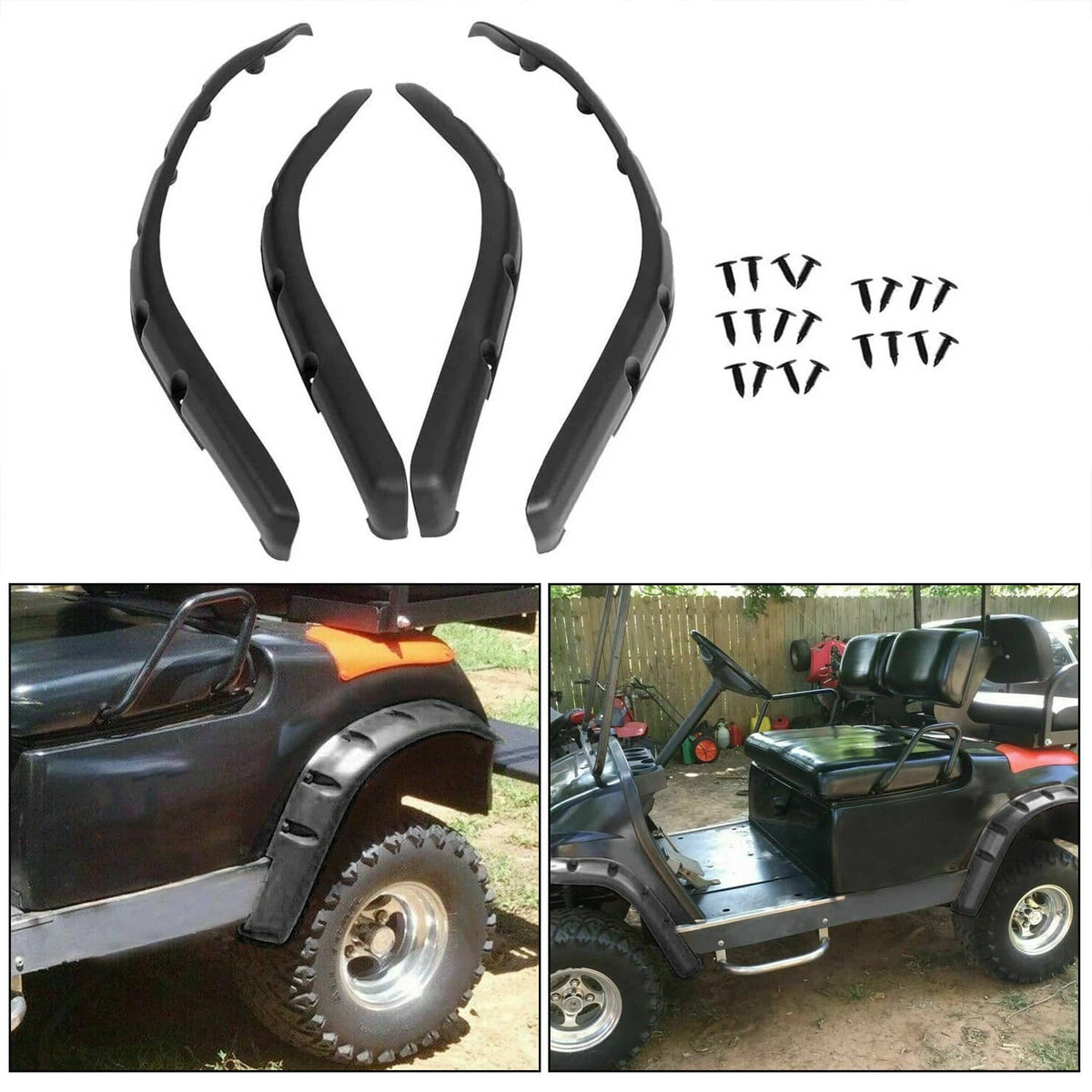 Solidspare For Yamaha G14 G16 G19 G20 G22 Golf Cart Front Rear Fender Flares W/ Hardware
