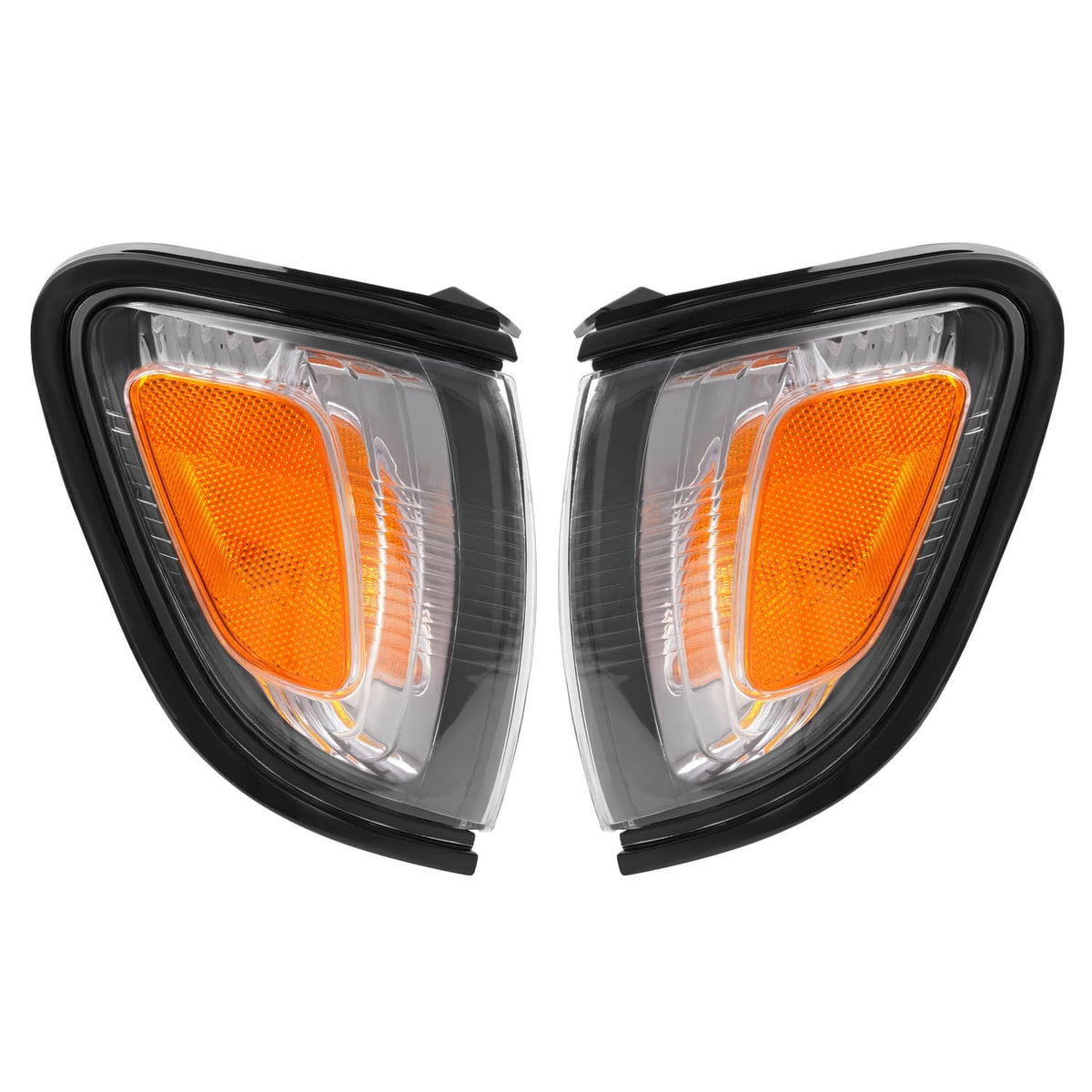 Solid Spare For 2001 2002 2003 2004 Toyota Tacoma White Headlights & Black Corner Light 4Pcs