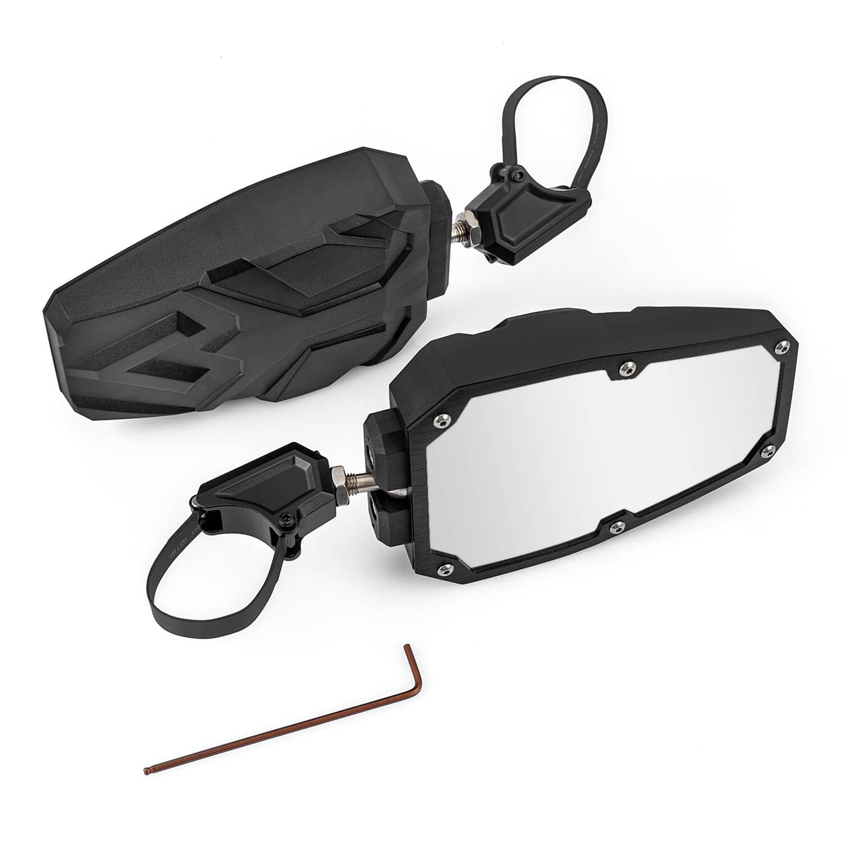Solidspare 1.5"-2" UTV Rear View Side Mirrors For Polaris RZR Can-Am Yamaha Kawasaki Mule