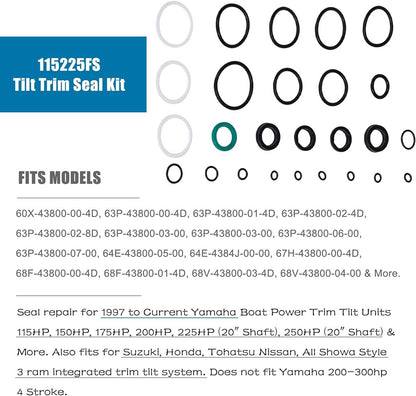 Solid Spare Tilt Trim Seal Kit 115225FS Fast Strike Power for Yamaha 115HP 150HP 175HP 200HP