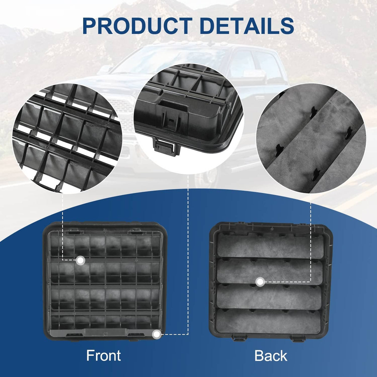 Solidspare 2x Body Side Aperture Exhauster Vents Fit 14-2020 Dodge RAM 1500 2500 68323649A