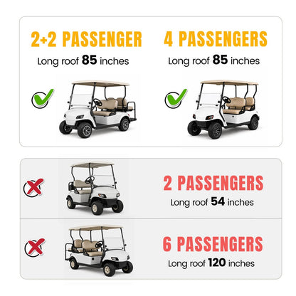 Solidspare 85" Golf Cart Roof Top Kit Sun Top For Club Car Precedent Tempo Onward 4-Seat