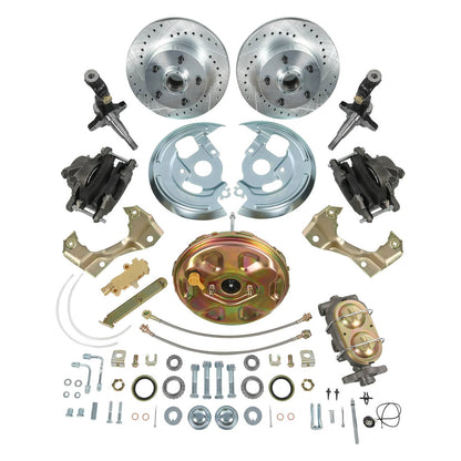 Solidspare Power Disc Brake Conversion Kit, Drilled & Slotted Rotors For Camaro 1967-1969