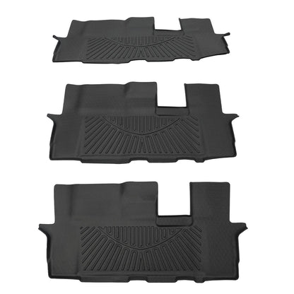 Solidspare Front & Rear Floor Mats Liners TPE For 2009-2015 Honda Pilot 4-Door All Weather