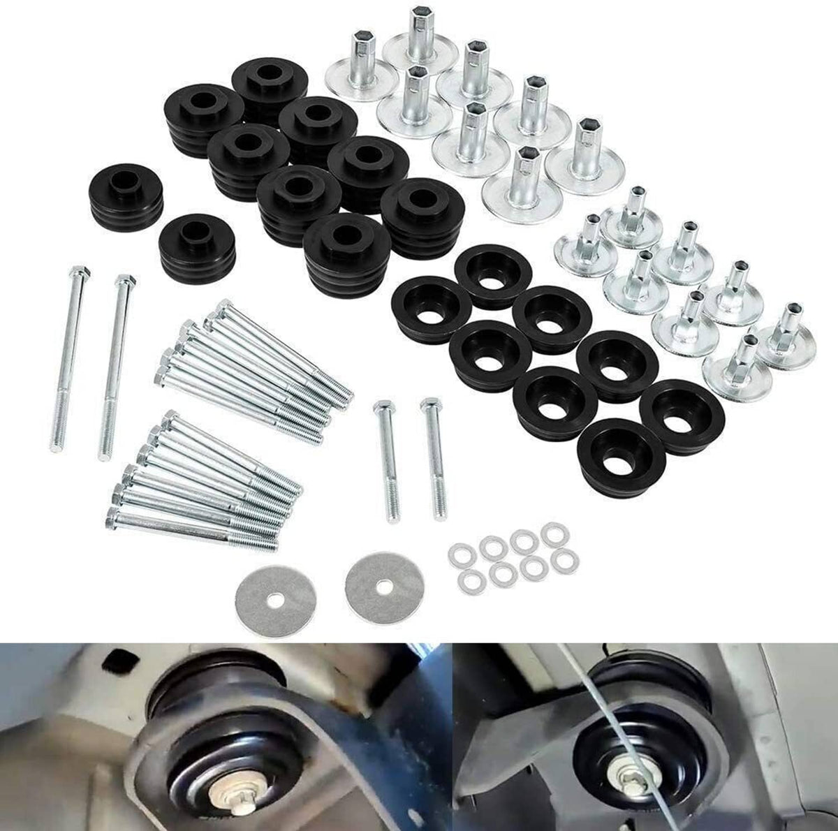 Solidspare KF04060BK Body Cab Mount Bushing Kit For Ford F250 F350 Super Duty 2/4WD 2008-16