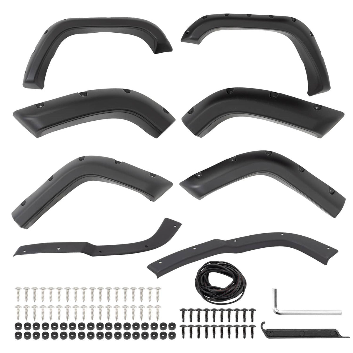 Solidspare Front Rear Fender Flares Kits For 1984-2001 Jeep Cherokee XJ(4DR) Sport Utility