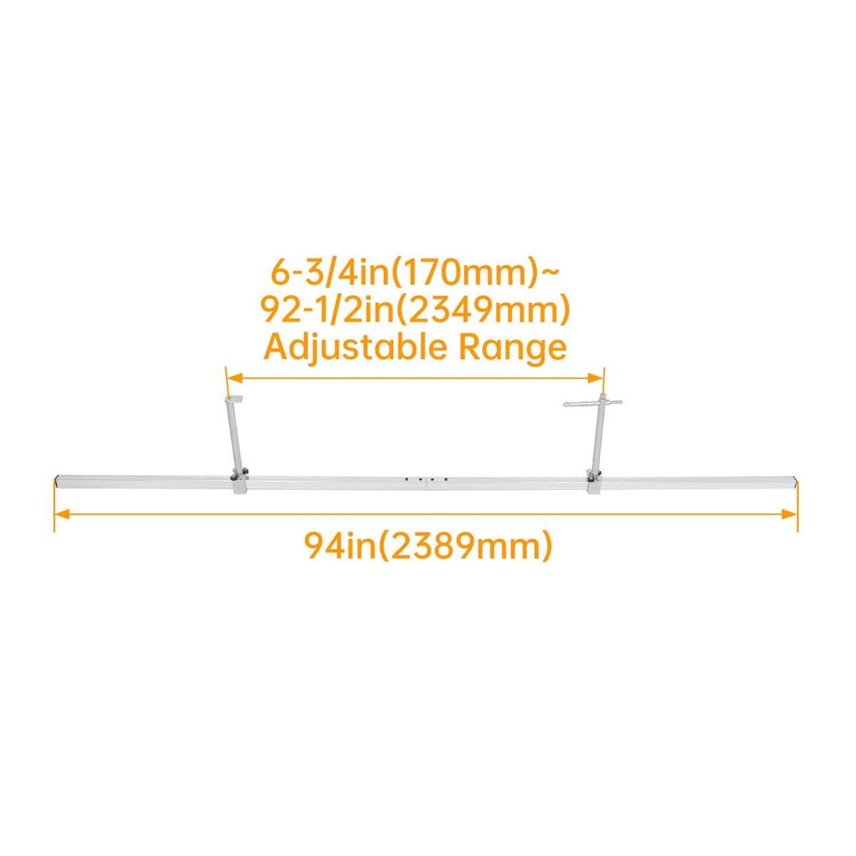 Solid Spare 94" Width For SUV Pickup Truck Car Adjustable Toe Gauge Bar Wheel Alignment Tool