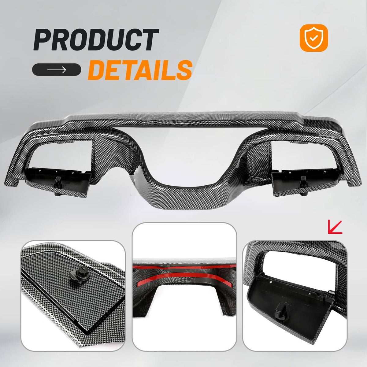 Solidspare Carbon Fiber Style Dash Dashboard Cover W/Locking For Yamaha Drive G29 2007-2016