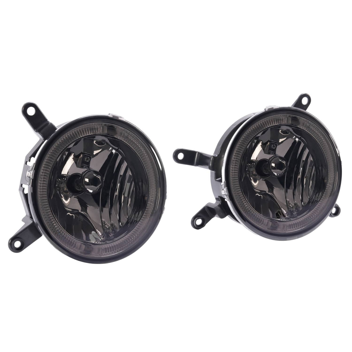 Solid Spare Fog Lights LED Halo Running Light Smoke Lens For Ford Mustang GT 2005-2009 RH&LH