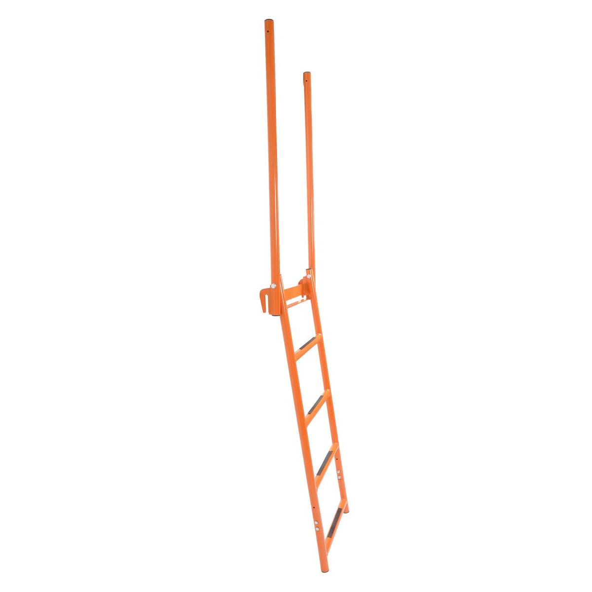 Solid Spare Flatbed Trailer Access Ladder Orange 5 Step For 48 Inch Rail Mount Powder Coated