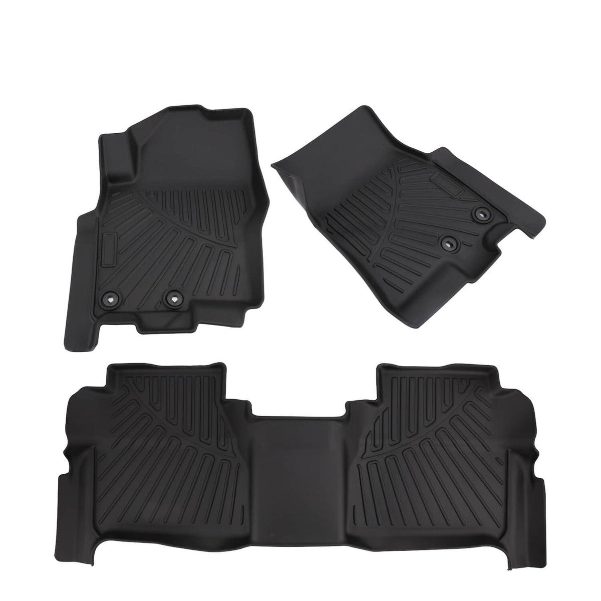 Solidspare Floor Mats for 2022-2025 Nissan Frontier Crew Cab All Weather TPE 3PCS Liner Set