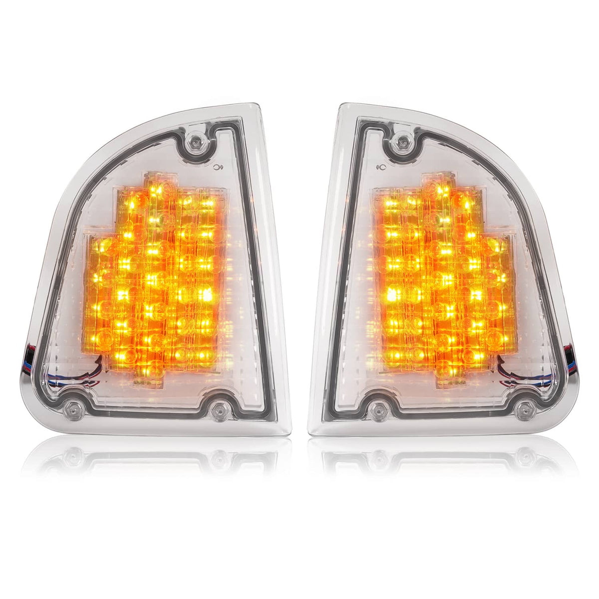 Solid Spare Pair Clear LED Turn Signal Lights Fit For 86-08 KW Kenworth K300 T300 T330 T600