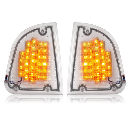 Solid Spare Pair Clear LED Turn Signal Lights Fit For 86-08 KW Kenworth K300 T300 T330 T600