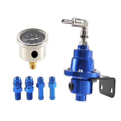 Solidspare Universal 160psi Adjustable Fuel Pressure Regulator Kit With Regulator Oil Gauge