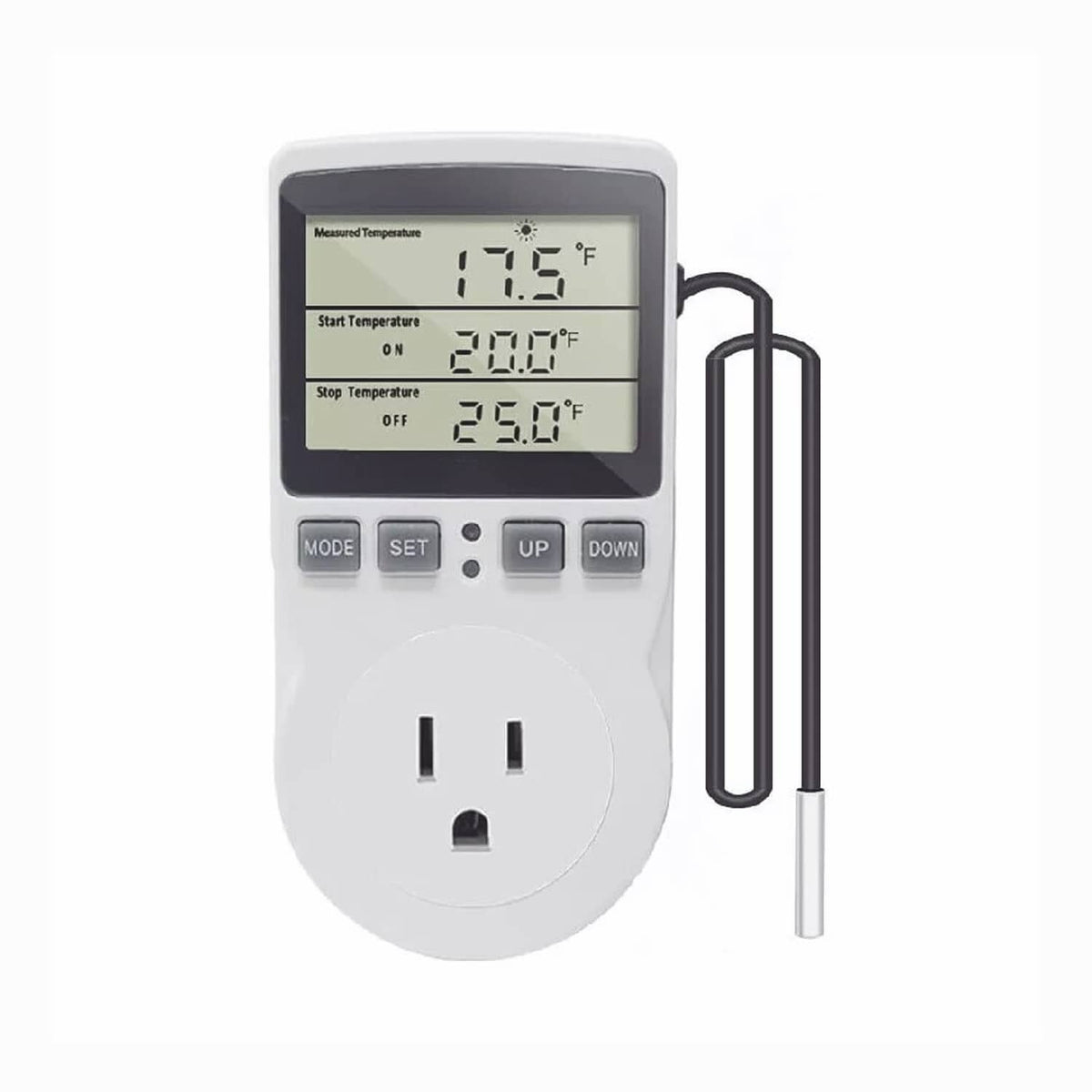 Solid Spare Temperature Controller Heating Cooling with Probe Digital Thermostat Outlet Plug
