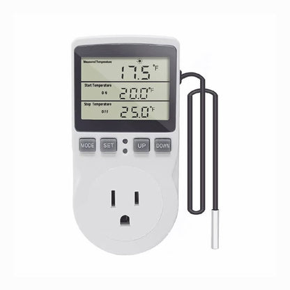 Solid Spare Temperature Controller Heating Cooling with Probe Digital Thermostat Outlet Plug