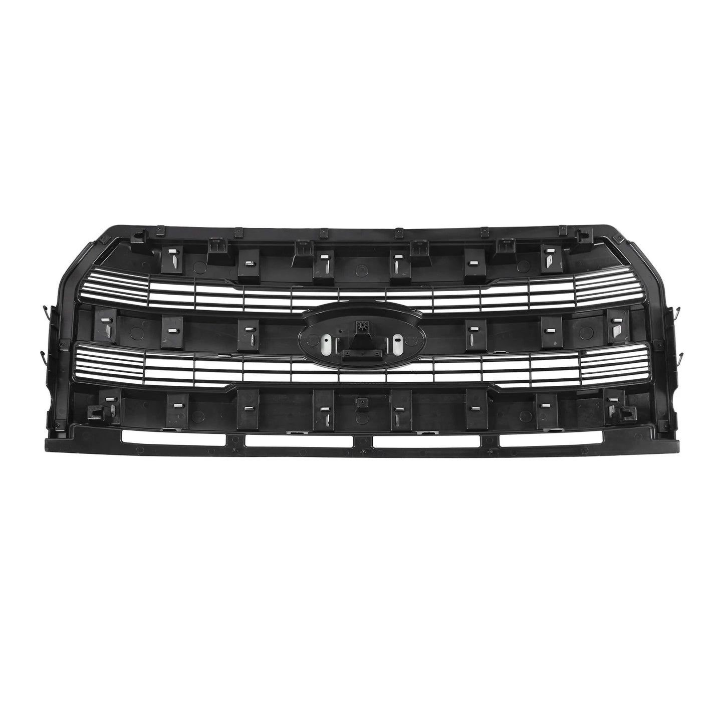 For Ford F-150 2015-2017 Front Upper Grille+Bumper Face Bar End Side Gloss Black