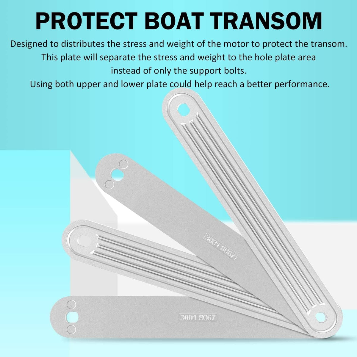 Solidspare TSP-1 Marine Transom Support Plate for Top Bolt Holes 3001-8067 15" x 2"