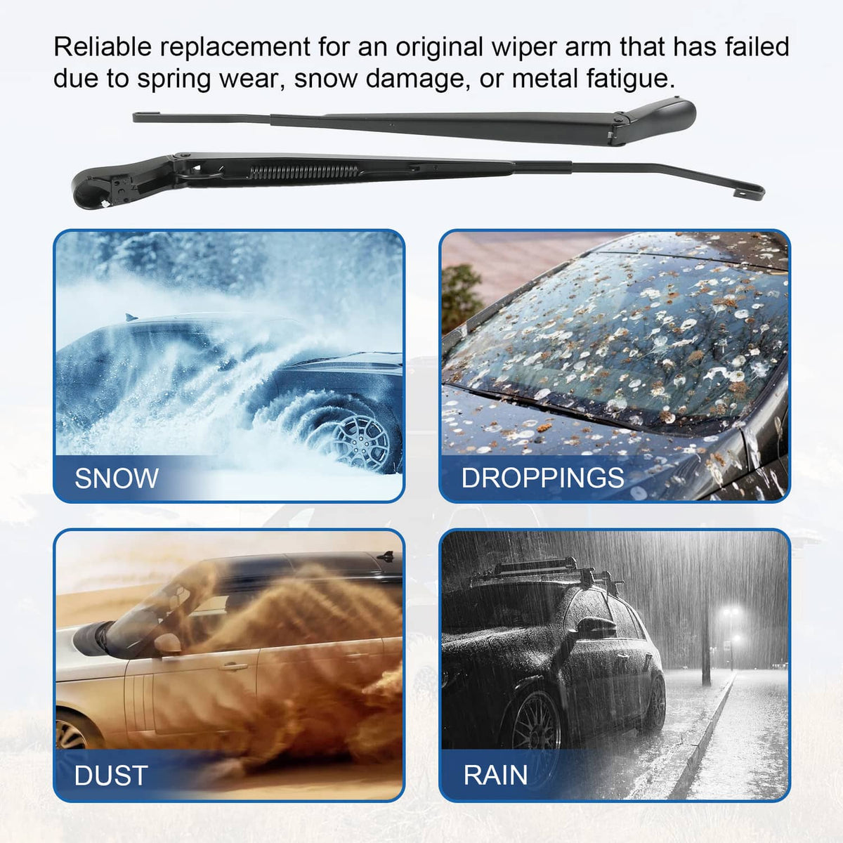 Solidspare Pair Front Windshield Wiper Arm For 15-23 Ford F150 Expedition Super Duty LH+RH