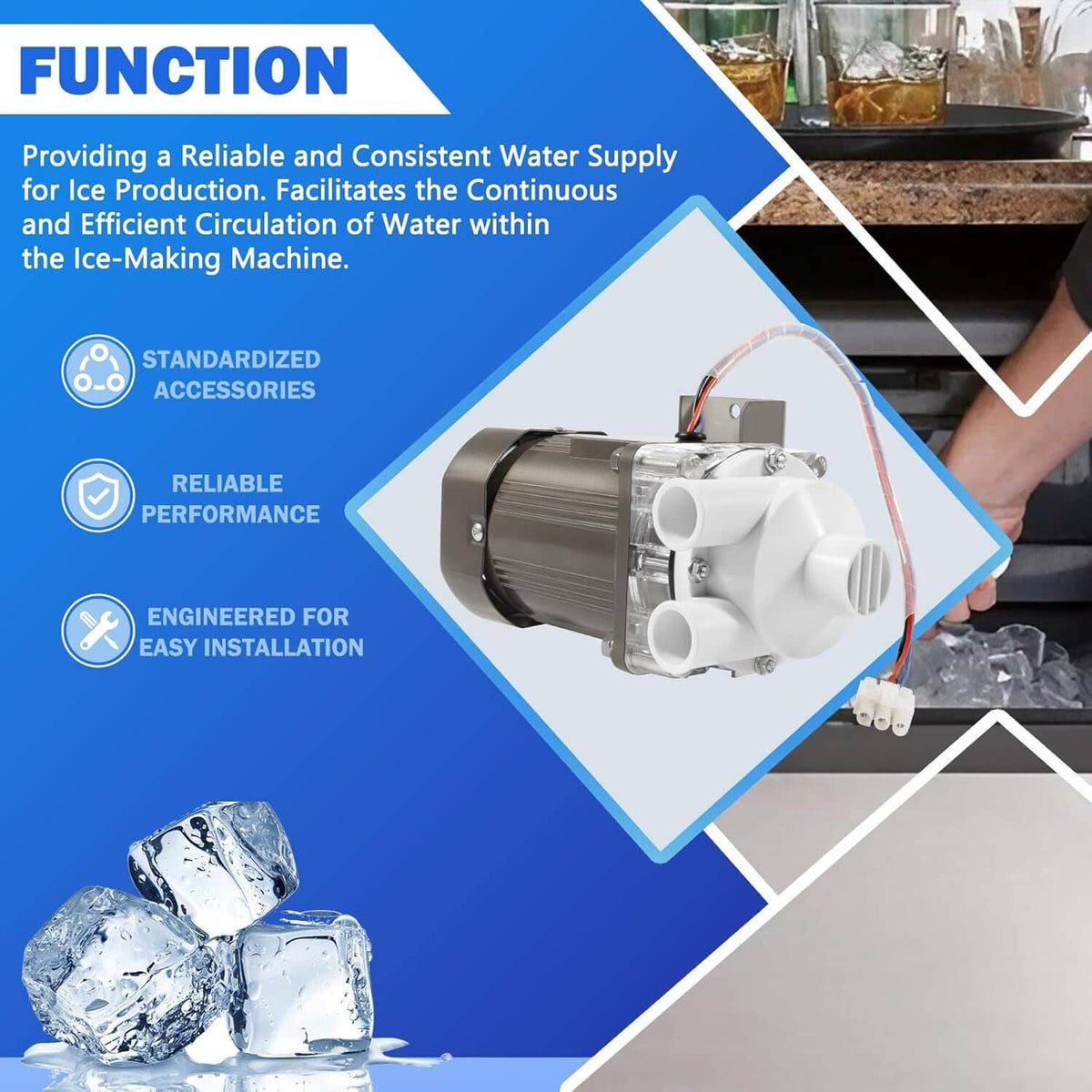 Solid Spare S-0731 Ice Machine Motor for Hoshizaki 900-SD,KM-1300M,KM-1600M Series 120V 60W