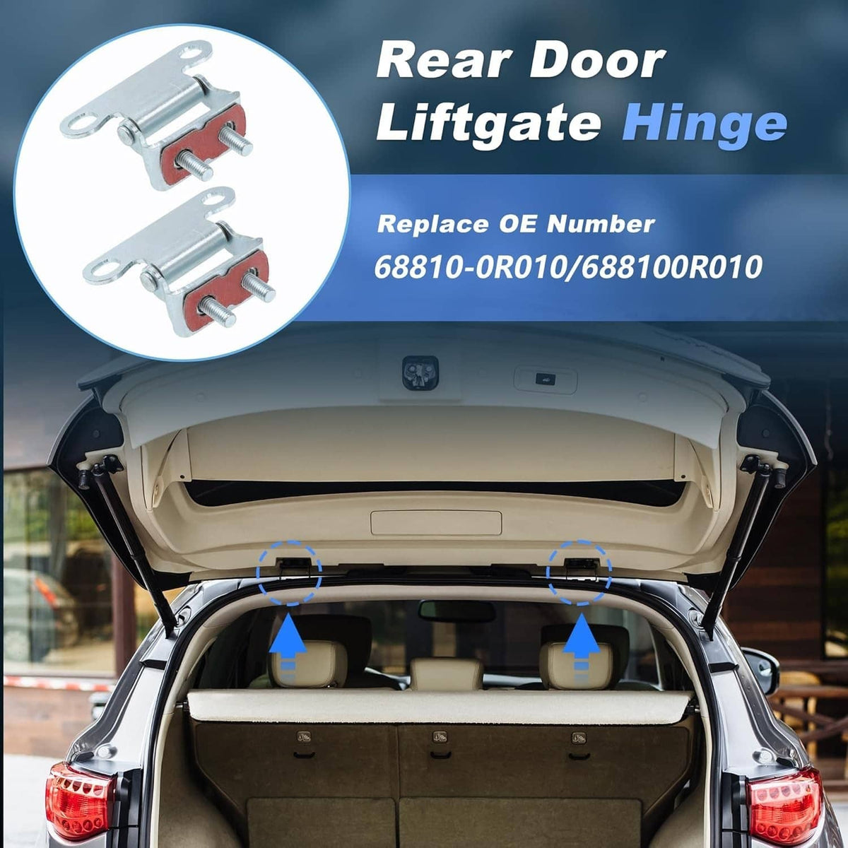 Solid Spare 2x Rear Door Liftgate Hinge (Left & Right) 68810-0R010 For Toyota RAV4 2013-18