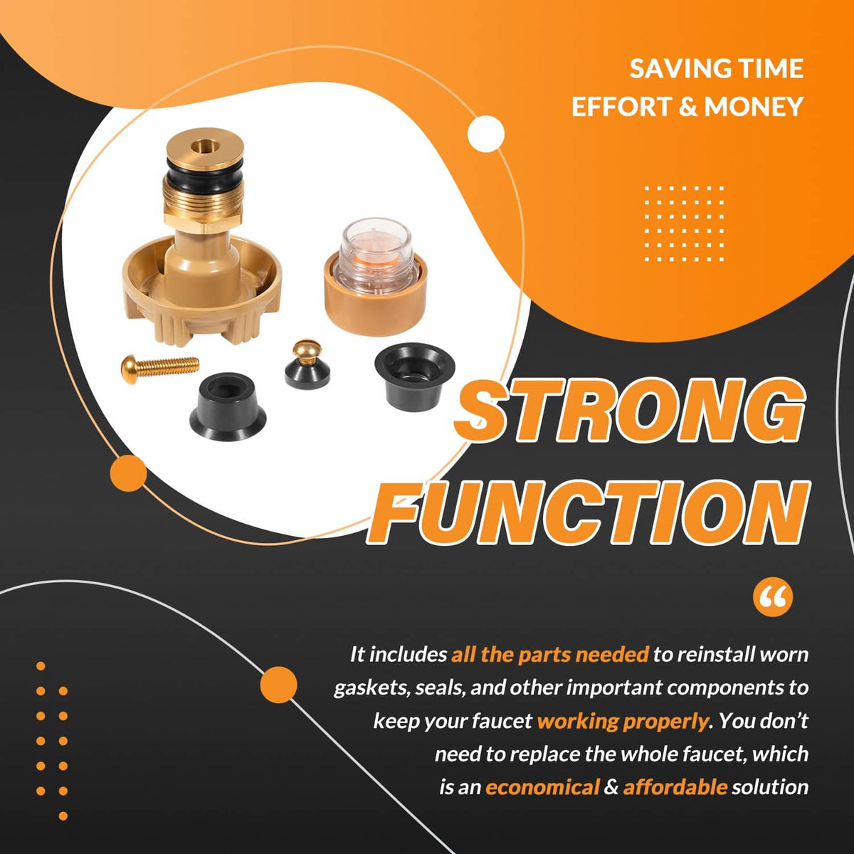Solidspare RK-17MH Wall Hydrant Metal Handle Repair Kit Fit for Woodford Model 17 Faucets