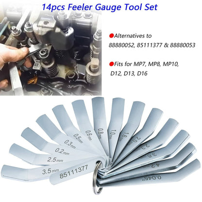 Solidspare Feeler Gauge Jake Brake Tool Set 88880053 88880052 85111377 For Volve Mack 14PCS