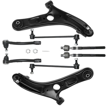 Solidspare 8Pcs Front Lower Control Arms Tie Rod Sway Bar for Hyundai Elantra / Sedan / GT