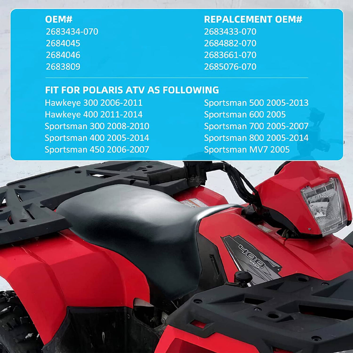 Solidspare Complete Seat Cover Smooth for Polaris Sportsman 300 400 450 500 600 700 800 MV