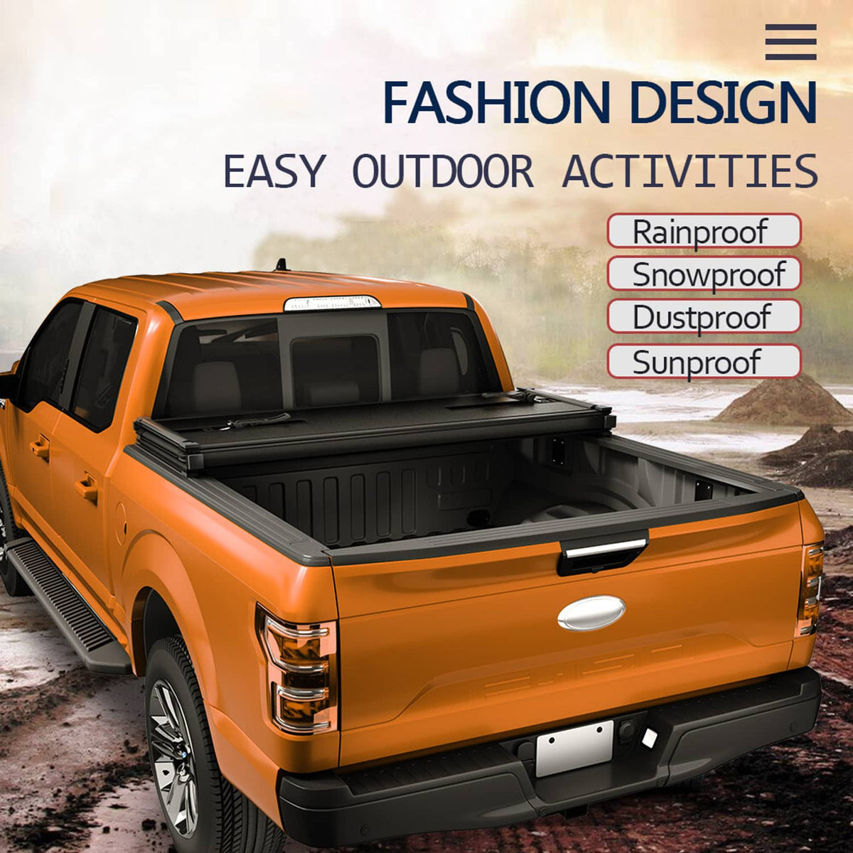 Solidspare Hard 3-Fold Tonneau Cover for 07-22 Chevy Silverado GMC Sierra 5.8 FT Truck Bed
