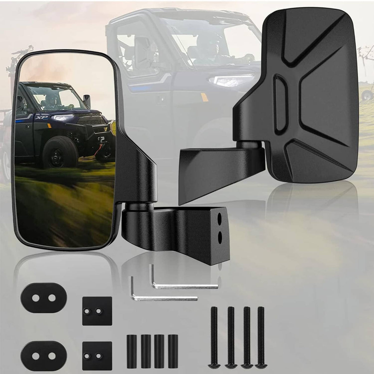 Solidspare For Polaris Ranger 1000/XP1000/Crew/Northstar Pro XD Door Mounted Side Mirrors