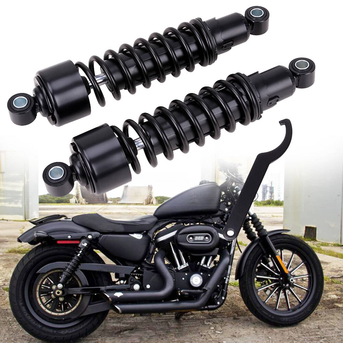 Solidspare 2X 11.75" Rear Shocks Absorber For Harley Electra Glide Street Glide Tour Glide