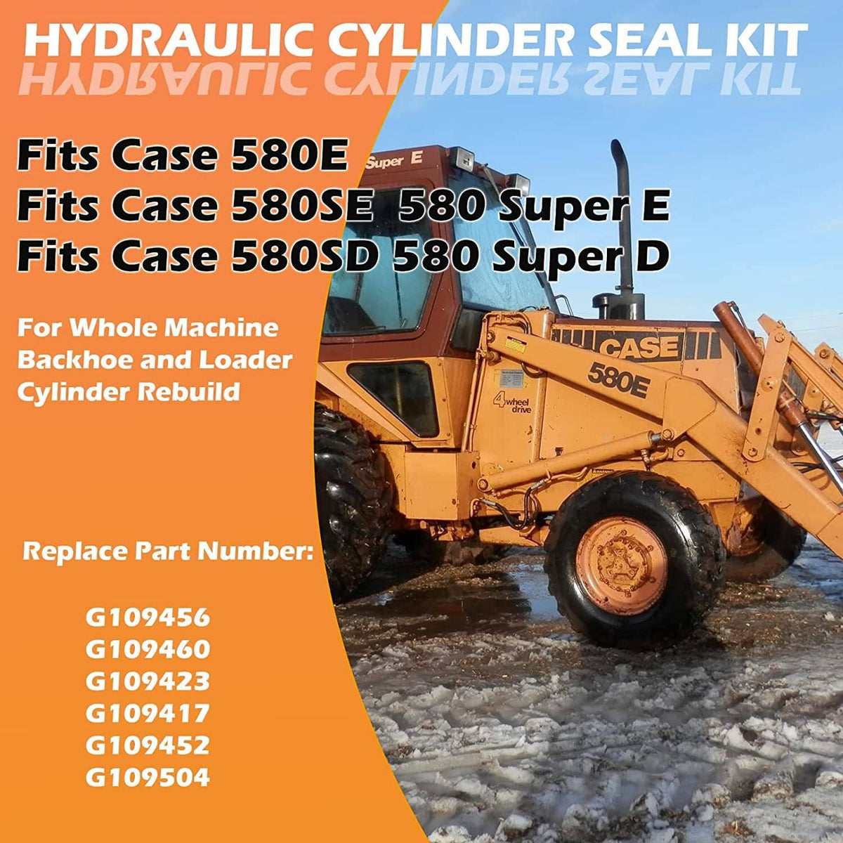 Solid Spare Hydraulic Cylinder Seal Kit Fit Case 580E 580SE 580SD Backhoe Whole Machine