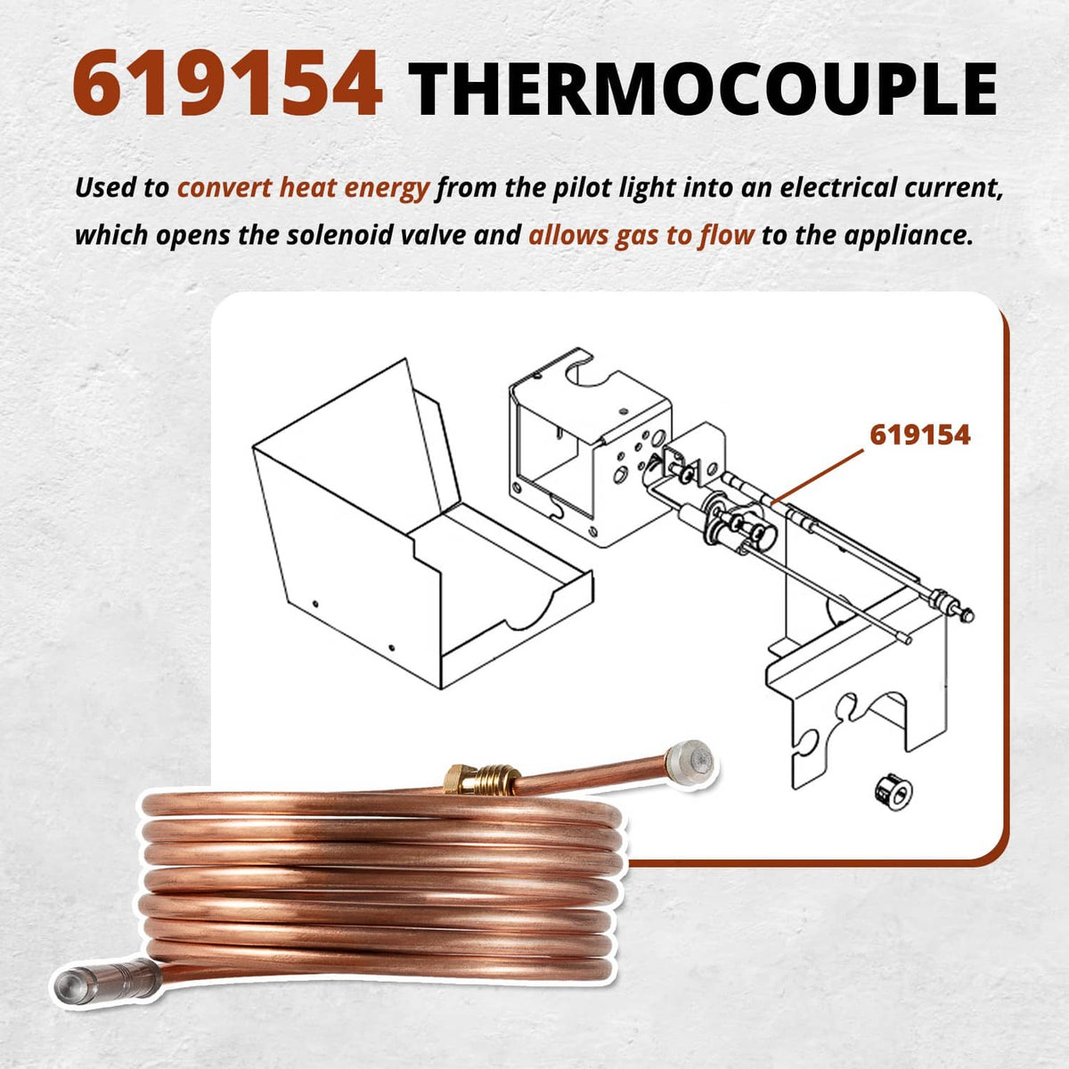 Solidspare For Norcold 619154 N300 Series Refrigerator Replacement Thermocouple 2 Way 3 Way