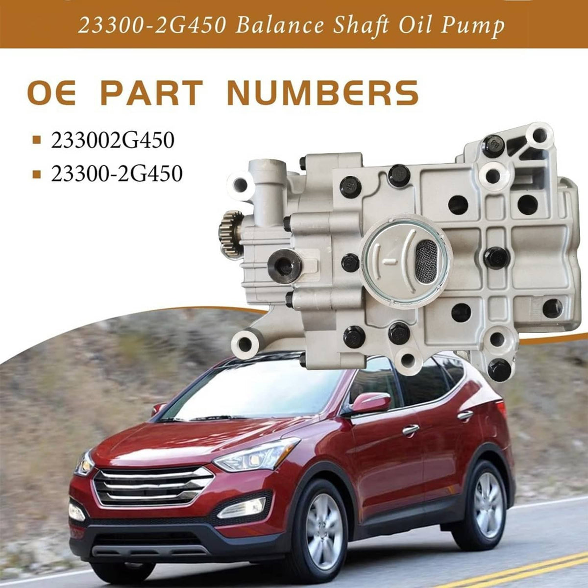 Solidspare New Balance Shaft Oil Pump 233002G450 For 11-14 Santa Fe Sport Sonata 2.0L Turbo