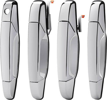 Solidspare 4X Chrome Exterior Door Handle For 2007-2013 Chevy Tahoe GMC Yukon Sierra Denali