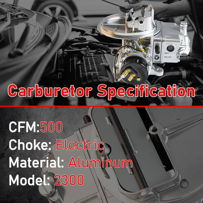 Solidspare 2BBL Carburetor 500 CFM Electric Choke For Holley Street Avenger 2300 #0-80500